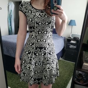 Knit Pattern Fit and Flare Dress
